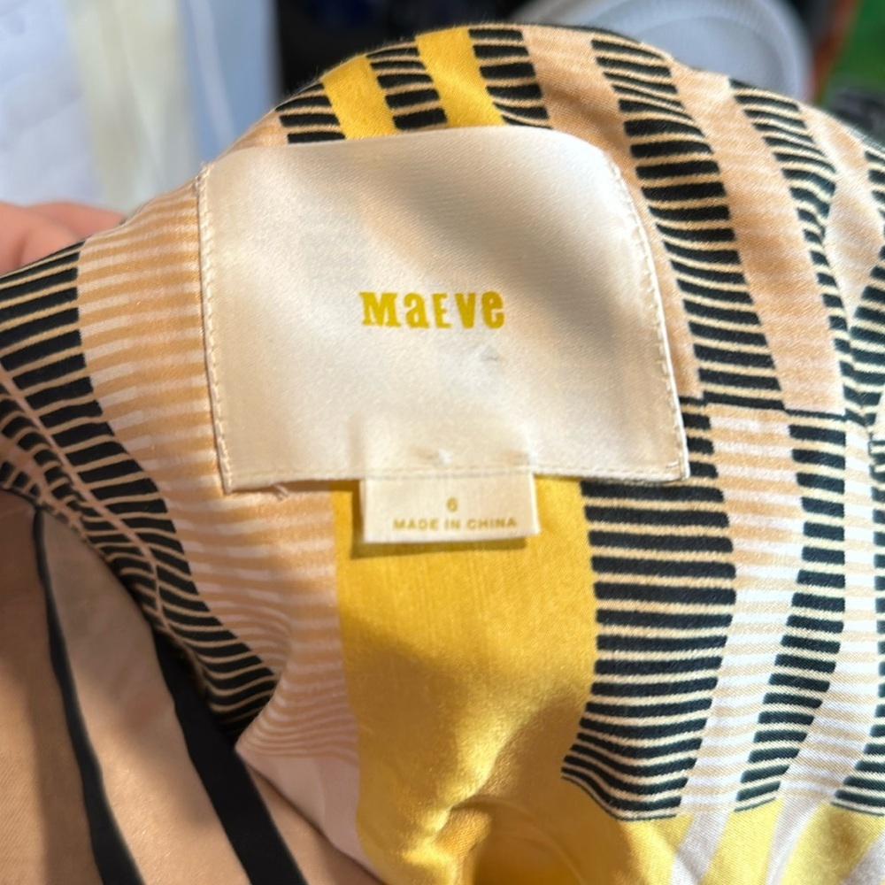 Anthropologie Maeve Yellow and black geometric Dress size 6 - Picture 5 of 6